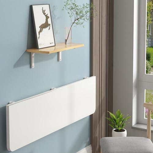 Mesa Plegable de Pared Resistente y abatible, con Soporte para Estante, Ideal para Espacios reducidos, Ideal para restaurantes, lavanderías, Salas de Estudio y Bares.