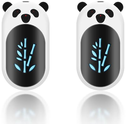 Aussido Rechargeable Hand Warmers 2 Pack, 6000mAh 20Hrs Long-Lasting Heat, Electric Hand Warmer for Camping Hiking Fishing, Portable Handwarmers for Men Women (Panda Shape）