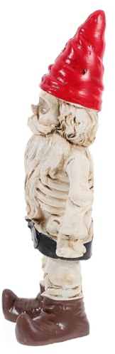 BESTYASH Realistic Resin Skeleton Garden Statue Halloween Decor Spooky Horror Gnome Figurine Indoor Outdoor Ornament for Halloween Party and Haunted House