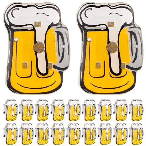 VALICLUD Led Broschen 25 Stück Bierkrug Anstecker Blinkend Für Party Bar Ktv Kompaktes Geschenk Set Mit 3-Teiliger Ag3 Elektronik
