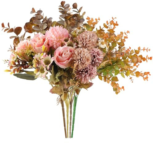 DXLing Kunstblumen Wie Echt Künstliche Blumen Pflanzen Deko Kleine Kunstseidenblumen Seidenblumen Hortensien Rosen Gänseblümchen kleine Kunstblumen für Hochzeit Partei Tischdekoration (Rosa) | Kleine Kunstseidenblumen Seidenblumen Hortensien Rosen Gänseblümchen kleine Kunstblumen für Hochzeit Partei Tischdekoration