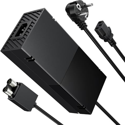 Polerty 220W Fuente de Alimentación Cable de Carga para Xbox One Consola, 100-240V AC Adaptador de Repuesto con Enchufe EU, Cargador para Xbox One Original