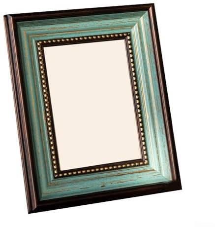 Cornice portafoto in resina con stabile fessura posteriore per tavolo e esposizione a parete, progettata per adattarsi a foto standard da 13 x 18 cm in orientamento orizzontale o verticale (blu)