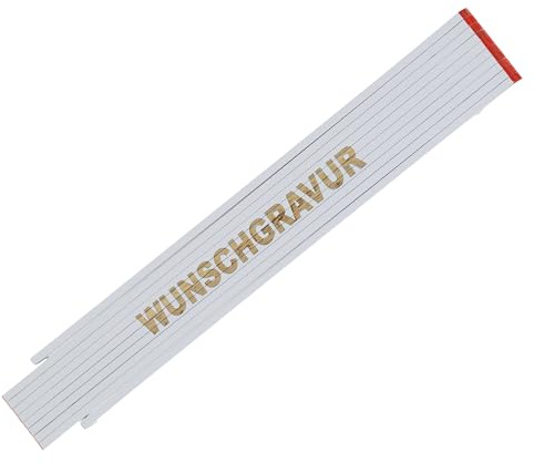 der kleine Handwerker Zollstock personalisiert mit Namen | Meterstab mit Gravur | Geschenk zum Geburtstag, Vatertag, Weihnachten | Holzgliedermaßstab für Männer Opa Papa | 2 Meter Weiß