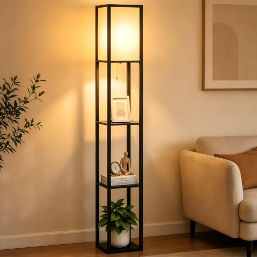 ARTETHYS Floor Lamp with Shelves, Standard Tall Lamps for Living Room