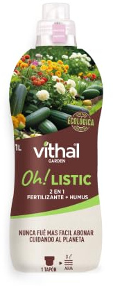 Abono Orgánico Líquido con Humus Oh! Listic 1L MUY EFICAZ | Fertilizante Ecológico 2 en 1 | Para Huerto, Plantas, Frutales y Cítricos | Estimula Raíces y Fertilidad del Suelo | Nexum Market