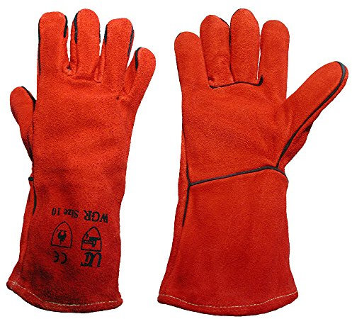 Ultimate Industrial WGR - SIZE MENS WGR Standard Welding Gauntlet, Single Pair, Size 10/Large, Red
