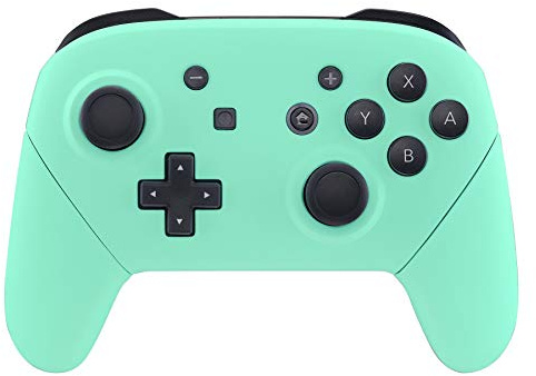eXtremeRate Griff Hülle Set für Switch Pro Controller, Matt DIY-Ersatz Front Case/Rücken Gehäuse&Handgriff Grips Shell Zubehör für Nintendo Switch Pro Controller-Minzgrün