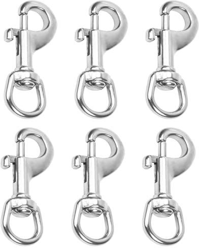 6 Stück Robusten Karabinerhaken Hundeleine, Silber Drehgelenk Karabinerhaken, Schnalle Drehgelenk Karabinerhaken, für Hundeleine,Bergsteigen, Schlüsselbund, Schnalle für Haustiere