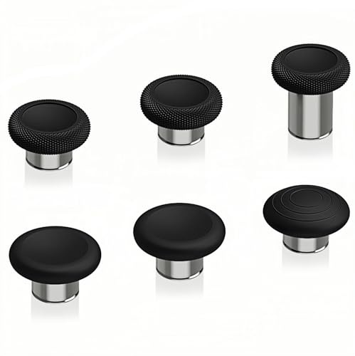 eXtremeRate 6 in 1 Magnetic Metall Thumpsticks Austauschbare Joysticks Analogsticks Kappen Tasten Set für Xbox Elite Series 2 & Xbox Elite Series 2-Core Controller (Schwarz)