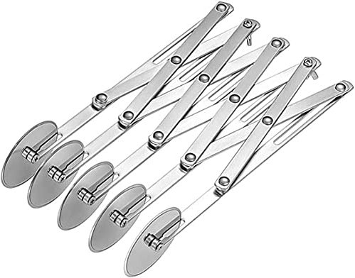 Tagliapasta a 5 Ruote con Manico Set di 2 Taglierina Doppia In Acciaio Inossidabile Affettatrice per Pizza Regolabile Rullo Tagliapasta Multiplo
