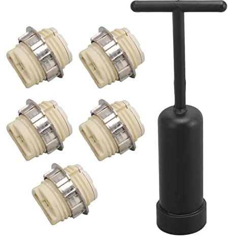 Spacnana Keramik Sockel Set Mit Zinklegierung Ring 5 Stück LED Lampenfassung 25mm Lampenkopf 125mm Ärmel Inklusive Sockelring-Entfernungswerkzeug Für Beleuchtung