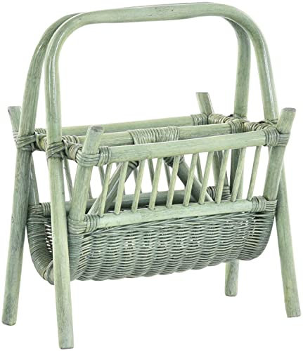 Krines Home Rattan Zeitungsständer Magazinsammler (Typ1 Grün)