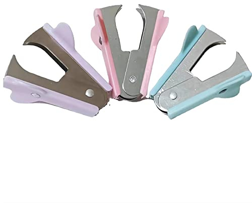 Skyzone 3 Stück Heftklammerentferner, Heftklammerentferner-Werkzeug mit Stahlbacken, extra breiter Fingergriff, Mini-Heftklammerentferner, Bindezubehör, Entfernungswerkzeug für Schule, Büro, Zuhause