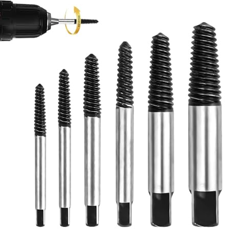 SRJQXH Schraubenausdreher Set Profi Linksausdreher Set [6 teilig M3-M25] - Ausdreher Set schrauben ausdrehwerkzeug, Screw Extractor Kit für Beschädigte Schrauben, Rohre