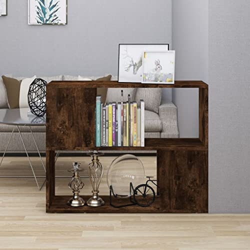 Libreria/Divisorio Rovere Fumo 80x24x63 cm, Entertainment Center, TV per Soggiorno, Tavolino Porta TV, Eleganza e Funzionalità per il tuo Spazio Multimediale
