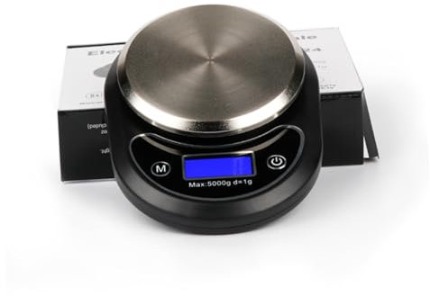 Alipis Küchenwaage 5 Kg 0 1 G Präzise Digitale Backwaage Kompaktes Design Zum Kochen Glatt Schwarz