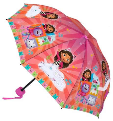 TOYSGIOCATTOLI Paraguas de Bolsillo Varios Modelos también para Coleccionismo con Figuras de Dibujos Animados de la TV - Funda Salvabolsa Diseñada con el Personaje del Paraguas -, Rosa roja., Poco