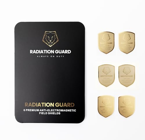RADIATION GUARD Phone Protection Sticker,Works for Cell & Smart Phones, Laptops, Tablets,TV, Monitors - Suitable for All Devices, Gold-6 Pcs Long wear, Under Phone case or External