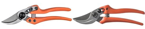 Original LÖWE 11 Profi Gartenschere Bypass Schere 11.107 mit antihaftbeschichteten Stahlklingen & 14 Gartenschere Rosenschere 14.107 mit scharfen Stahlklingen aus Carbon