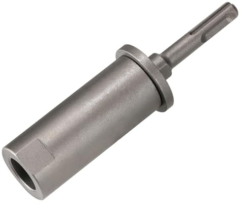 Vearter SDS Plus Ground Rod Driver for Grounding Rod, 40CrMo Steel Adapter Bits for All SDS-Plus Rotary Hammer Drill, Removable Tool for Fence Installation Rebar Piling - ODØ19mm X 145mm Length
