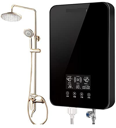 DMETE Tankless Water Heater Instant Electric Water Heater Home Intelligent Constant Temperature And Rapid Heating Small Shower Bath Machine Portable Water Heater Under Sink Kitchen Household(Bianco)