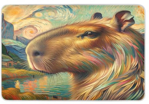 Starry Capybara Orange Urinierunterlage für Bett, Inkontinenzeinlagen für Bett, waschbar, wiederverwendbare Bettunterlagen