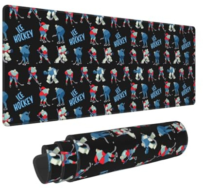 Grand tapis de souris de jeu 30,5 x 80 cm, tapis de clavier d'ordinateur, tapis de bureau antidérapant, tapis de souris de hockey sur glace pour bureau, maison, accessoires de bureau