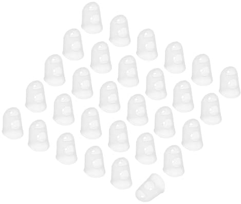 PATIKIL Coperture Per La Punta Delle Dita, Guanti Protettori In Silicone Bianco Leggero Traspiranti E Riutilizzabili Con Fori Per Aria Per Pelle Secca E Screpolata, S, 30 Pezzi