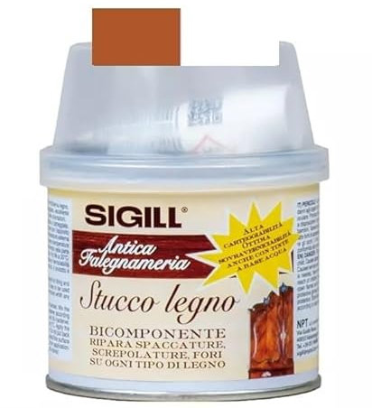 STUCCO PER LEGNO BICOMPONENTE RIPARA E RICOSTRUISCE - COLORE NOCE CHIARO 125ml SIGILL ITALY