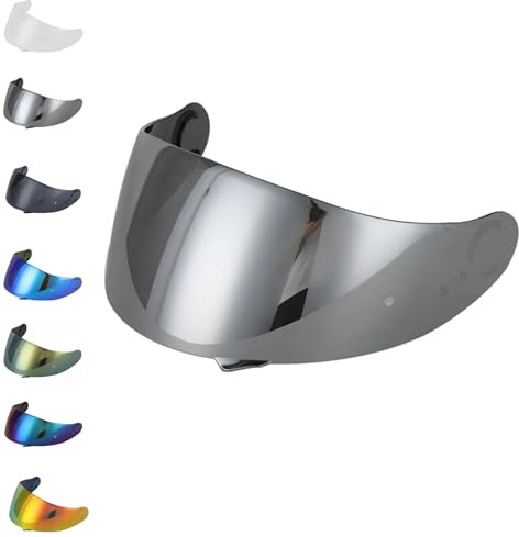 EvoParts Visir CNS 1, kompatibel med Shoei Gt Air 1 Gt Air 2 Neotec 1 (ingen neotec 2 och 3 och Gt Air 3) (silver)