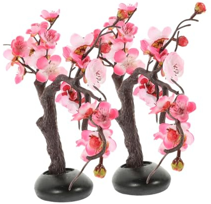 Luxshiny 2pezzi Fiori Prugno Artificiali Fiori Artificiali Decorativi Per Piatti Da Sushi Fiori Prugno Simulati Per Piatto Decorazione Per Sushi