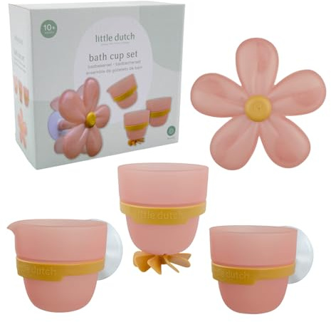 Little Dutch Badebecher für die Wand Badespielzeug für Baby Kleinkind - rosa