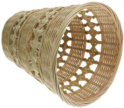 TOYANDONA Cesta de Basura Tejida de Bambú Retro Cesta Multiusos para Almacenamiento y Papelera Manual Decorativa y Resistente para Baño y Hogar