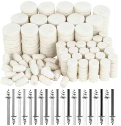 250 Pcs Wool Polishing Buffing Wheel Kit Drill Rotary Tool | Wool Grinding Buffing Wheels for Watch Jewelry Metal Stone Sanding Polish Felt Wheels Bit Tools