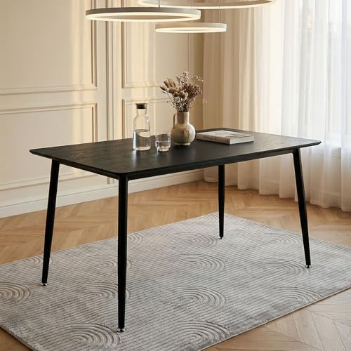 IDIMEX Esstisch Nora 120 x 80 cm, Schwarz - rechteckiger Esszimmertisch mit abgerundeten Ecken, Tischplatte aus MDF, Robustes Metallgestell, ideal für den Essbereich oder als Küchentisch.