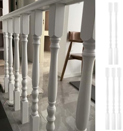 Balustres d'escalier en Bois, poteaux de Balustrade d'escalier intérieurs Blancs pour Grenier/Couloir/terrasse, Colonne de Rampe d'escalier avec vis (Taille : 10 pièces), 56425