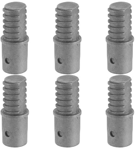 Ipetboom 6pcs Metal Threaded Pole Connectors for Broom and Mop Handles, 22# American Thread Insert, Universal Replacement Tips for 22cm Cleaning Tool Poles, Household and Commercial Use