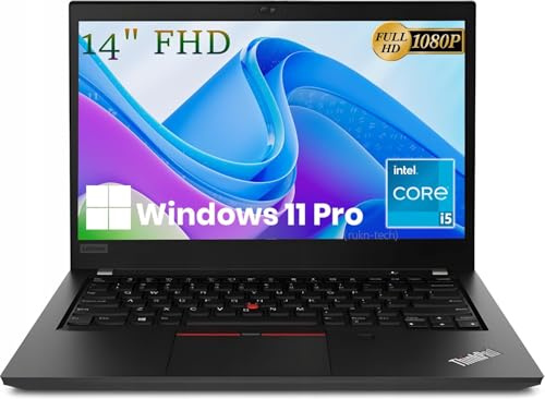 Lenovo ThinkPad T490s Ordinateur Portable, 14 FHD(1920x1080), Intel Core i5-8365u Processeur, 16 Go de RAM, 256 Go de SSD, Clavier QWERTY US, Win11 Pro (Reconditionné)