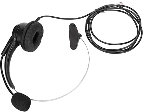Fawfose RJ9 Telefonheadset med Justerbar Mikrofon för Hemmakontors Callcenter och Telemarketing, Lätt och Bekväm Design