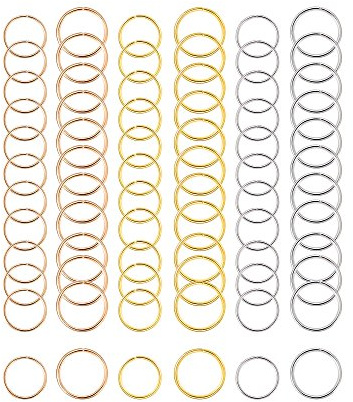 HICARER 180 Anillos Pelo Trenza Mujer Oro Plata Oro Rosa Clip, Aro Peinado 12mm 14mm Boho Trenzas Dreadlocks Extensions Updos Peinado Diario Boda Joyería Cabello Regalo Mujer