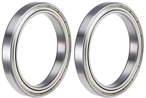 sourcing map 6812ZZ Deep Groove Ball Bearings Z2 60mm x 78mm x 10mm Double Shielded Chrome Steel 2pcs