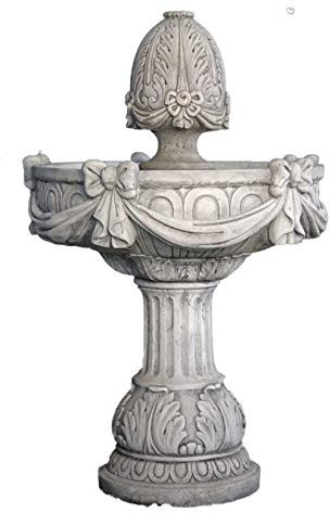 Fontaine centrale classique en béton pierre modèle ananas 70 x 120 cm. - Fontaine de jardin décorative romaine style jardin anglais. Pompe à eau incluse - Fabriquée en Espagne.