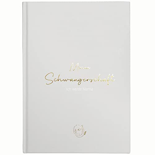 LEAF & GOLD® Schwangerschaftstagebuch I Tagebuch für die Schwangerschaft zum eintragen I Tolles Geschenk für Schwangere und werdende Mütter