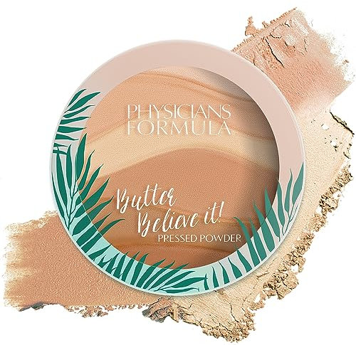Physicians Formula, Butter Believe It! Polvos Faciales Compactos de Textura Suave, con Manteca de Murumuru, de Cupuaçu y de Tucuma, Ácidos Grasos Esenciales y Provitaminas, Creamy Natural