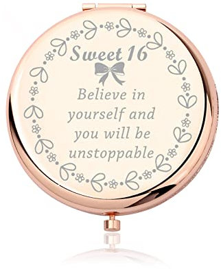 Generic Sweet 16 Gifts, Geschenke zum 16. Geburtstag für Mädchen, Taschenspiegel, Sweet Sixteen-Geschenk für Tochter und Mädchen, alles Gute zum 16. Geburtstag, Geschenke. Glauben Sie an sich