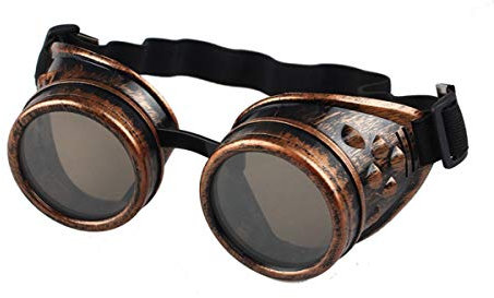 SANON Lunettes de protection vintage victoriennes steampunk unisexe style vintage steampunk gothique lunettes de soudage punk lunettes de protection
