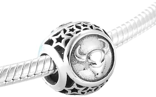 Sternzeichen Anhänger Stier Horoskop Sternzeichen 925 Silber - Les Folies für Pandora, Sterling-Silber, Zirkonia