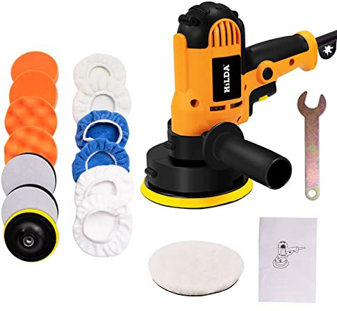 Polisseuse Voiture Professionnel 700 W Geevorks Polisseuse Machine 600-3700RPM Polisseuse Excentrique Avec 17 pcs Disque de Polissage éponge, pour Le Polissage et Le Cirage, Ponçage
