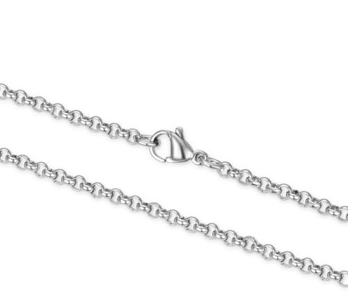 Adabele 2pcs 304 Stainless Steel 18 Inch Rolo Cable Chain Necklace 3mm